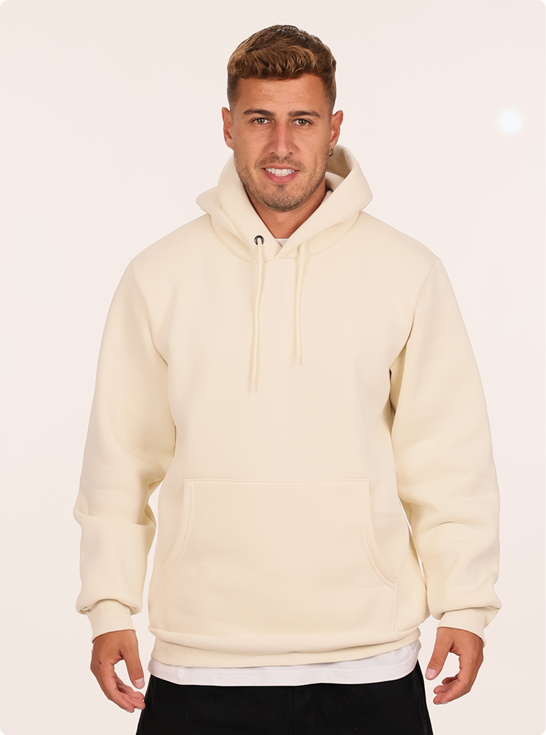 Damien wear a Milano Hoodie
