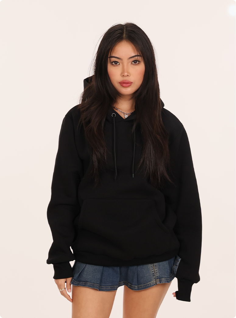 Maddie wear a Milano Hoodie