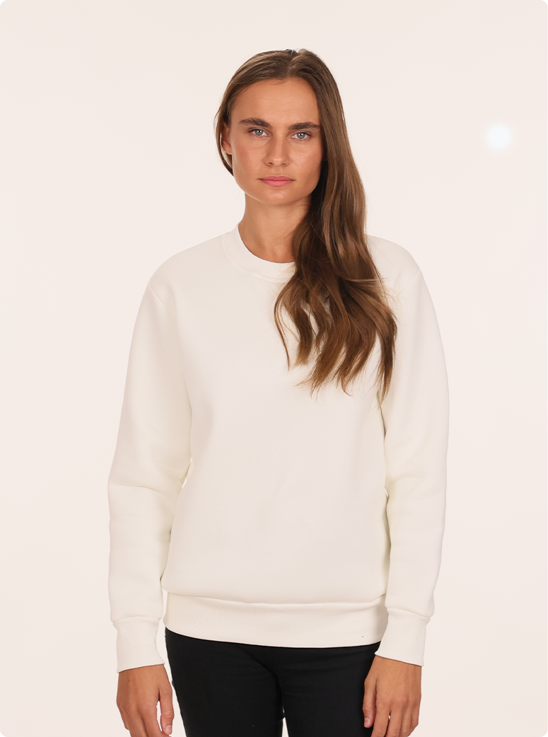 Madeline wear a Milano Crewneck