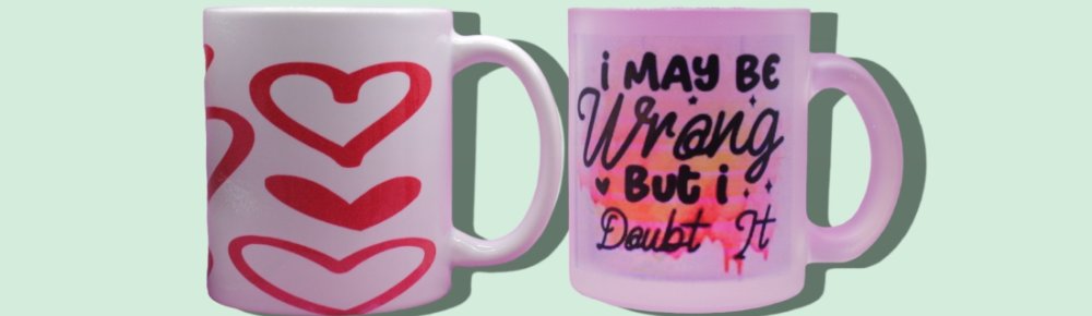 Mugs being sublimated